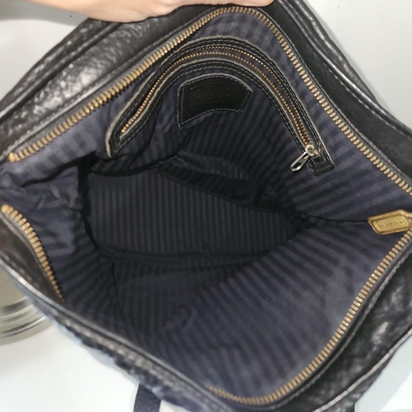 Vintage Coach Bucket Black Pebbled Leather Crossbody Bag - Picture 9 of 10